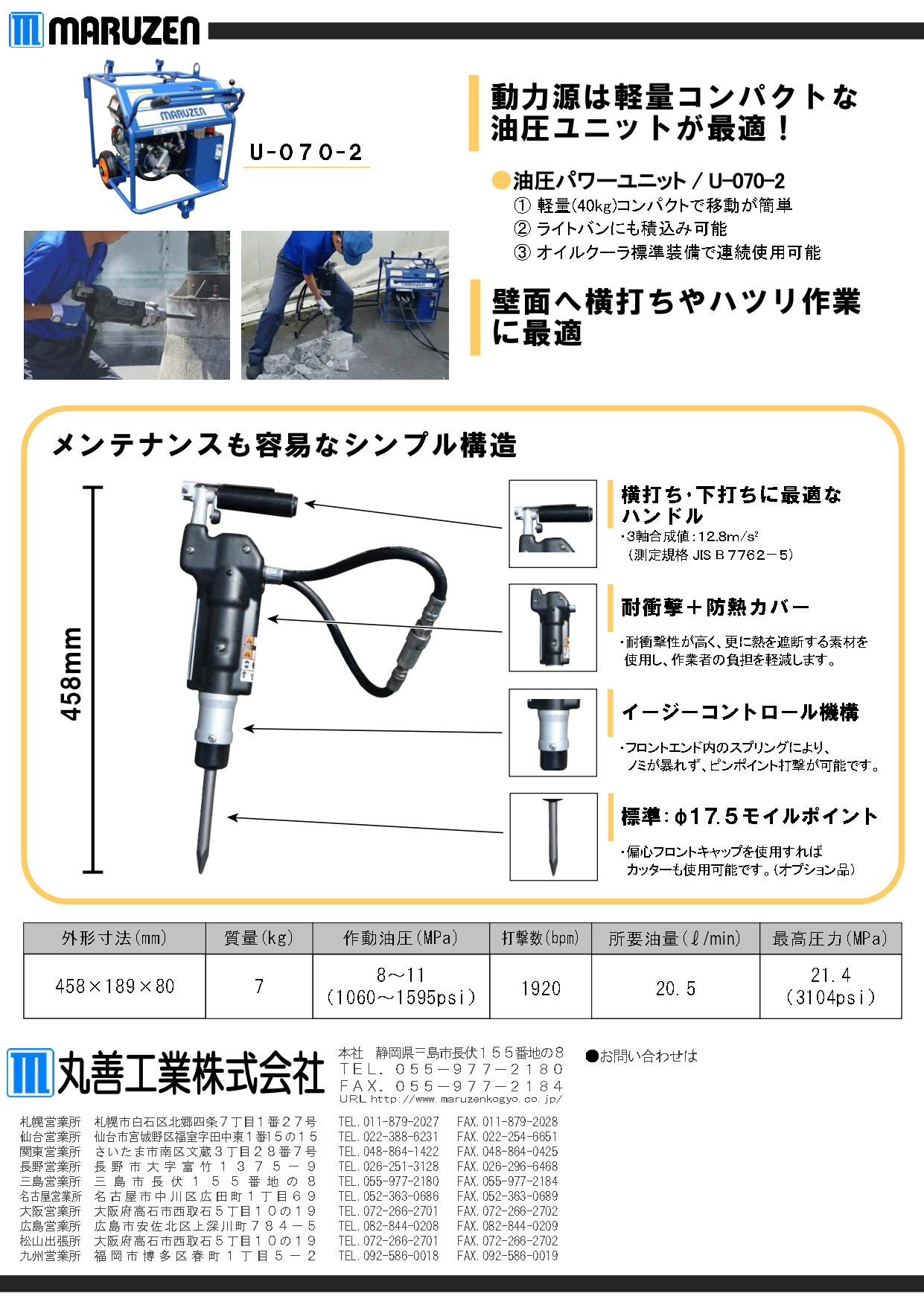 丸善 型番不明 油圧ハンドブレーカ【市川行徳店】【店頭取引限定】【ジャンク】管理番号：ITD8H86OK8QG その他